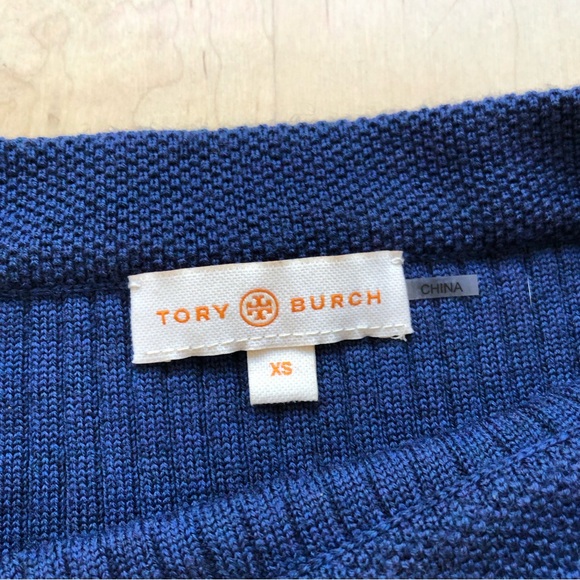 Tory Burch heather blue ribbed sweater - Picture 5 of 6